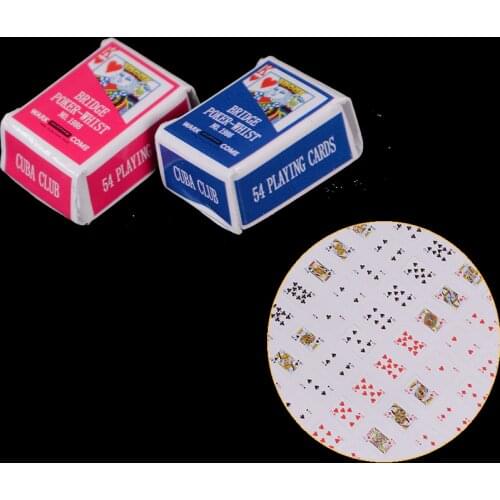 1 Set 1 Boxes 1/12 Scale Dollhouse Miniature Poker Card Pretend Play Toy