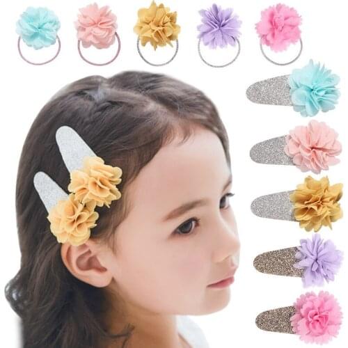 1 Pcs Baby Girl Infant Hair Accessory Clothes Hairpin Newborn Headwrap Toddler Clips Cute Headwear Princess Flower Floral Rope