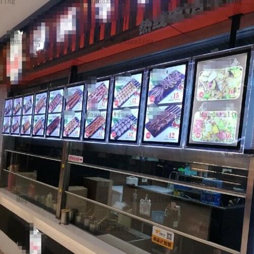 10PCS A3 Black Border Acrylic Frame LED Illuminated Menu Boards Restaurant Menu Light Boxes for Fast Food Store