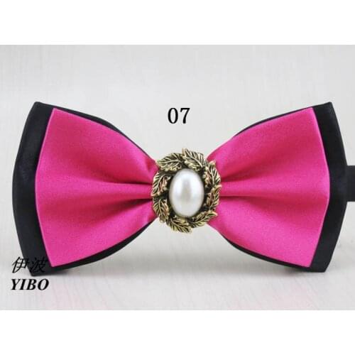 10 pieces/lot) mens novelty bow tie/More than 10 kinds of color optional/Olive leaf metal gems in the middle design bowtie