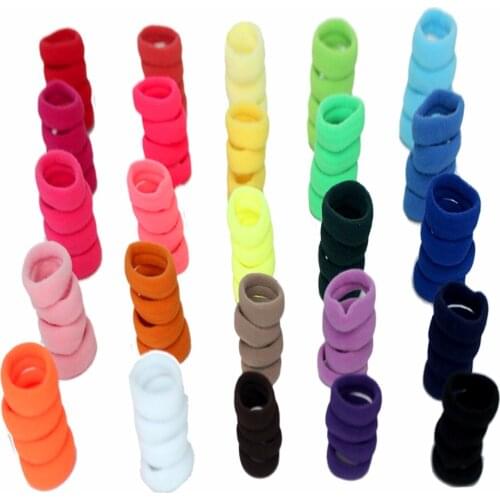 Girl lHair Ties for Kids Toddlers 100 PCS 25 Colors Small Seamless Nylon Hair Bands Ponytail Holder