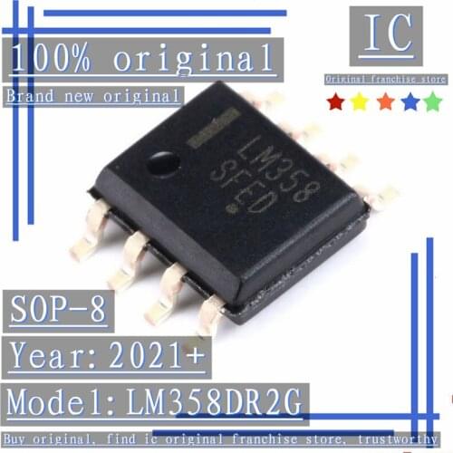 2021+100% Brand new original 20PCS-100PCS LM358DR2G LM358 SOP-8 Operational amplifier 32V 1MHZ 0.6V/μs