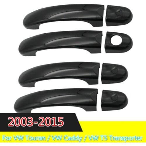 3 Color For VW Touran / VW Caddy / VW T5 Transporter 2003-2015 CHROME EXTERIOR SIDE DOOR HANDLE COVERS TRIM SET MOLDING CAPS