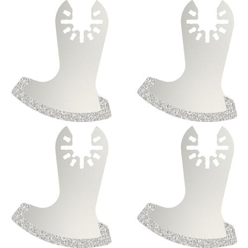 4pcs Diamond Triangle Rasp Oscillating Saw Blades Carbide E-cut for Rough Sanding Fillers Tile Ceramics Multitool Saw Blade