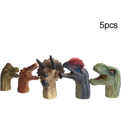 5Pcs Simulation Dinosaur Mini Finger Sleeve Puppets Children Interactive Toy