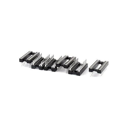 6Pcs 2.54mm Pitch 16 Pins Double Row DIP IC Socket Adapter Solder