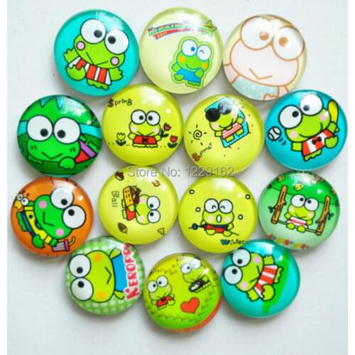 Free shipping (14pcs/lot)Various Frog Crystal Glass fridge magnet Round Cartoon animal message sticker Home Decor kids gift
