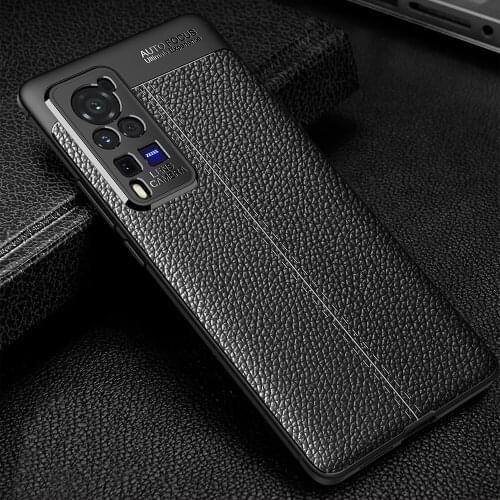 X60 Case for Vivo X60 Pro Plus Litchi Pattern leather Soft TPU COVER for Vivo X60 Pro+ Coque for Vivo X 60 Capa Fundas