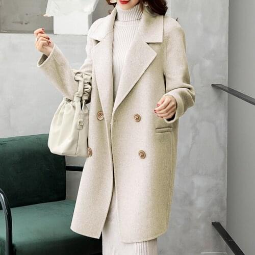 Double Side Wool Winter Jacket Women Clothes 2020 Alpaca Woolen Coat Female Korean Long Coats Chaqueta Mujer MY3820
