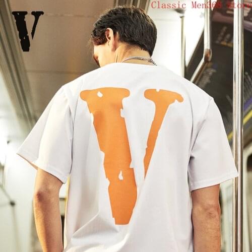Summer VLONE short-sleeved male FRIENDS hip-hop orange big V fashion loose T-shirt female tide brand