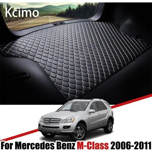 Leather Car Trunk Mat Carpet Tail Benz W164 Cargo Liner For Mercedes Benz M Class 2006-2011 Trunk Boot Mat GLE Benz ML Liner Pad