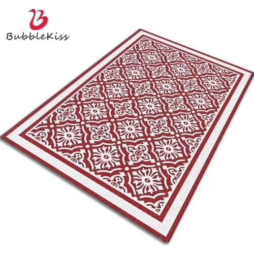Bubble Kiss Red Carpets For Living Room Retro White Print Pattern Floor Mat Fashion Custom Rugs Home Girl Bedroom Anti Slip Pad
