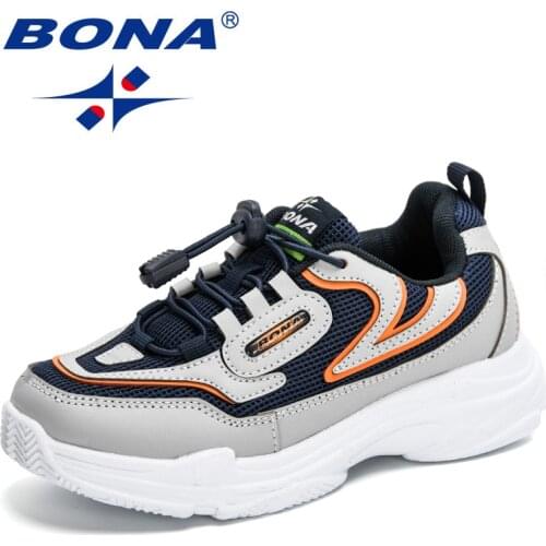 BONA 2020 New Designers Children Sneakers Sport Shoes Child Mesh Walking Footwear Leisure Trainers Casual Brand Kids Comfortable