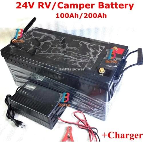 Lifepo4 24V 100Ah 200Ah Storage Battery Pack RV for Solar Power Station, UPS, energy storage system, backup power supply