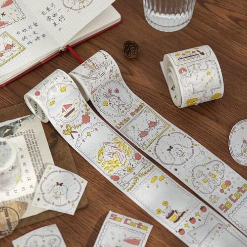 Mengtai Cute Peach Girl Masking Washi Tape Sweet travel Decorative Adhesive Tape Decora Diy Scrapbooking Sticker Label