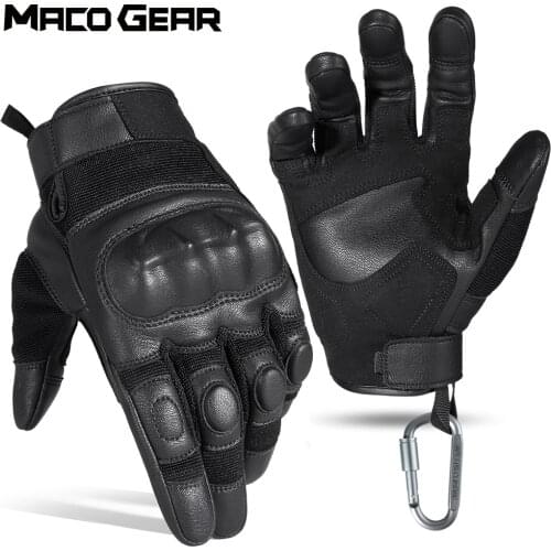 Men Touch Screen PU Leather Tactical Gloves Cycling Military Airsoft Hunting Bicycle Hiking Full Finger Glove Moto Mittens Men
