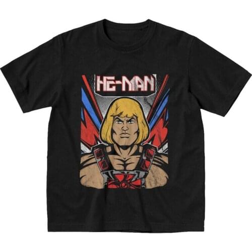 Mens Vintage He-Man T Shirts Short Sleeve Cotton Tshirt Unique T-shirt Casual 80s Skeletor Masters of the Universe Tees