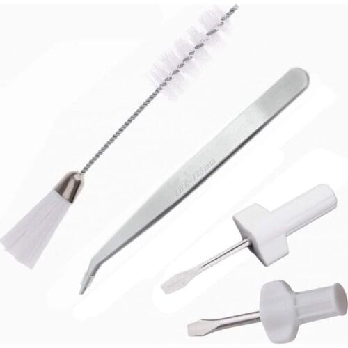 Sewing Machine Accessories Overlock/Serger Service Kit (Set of 4 Tools)2 Screwdrivers,Tweezer,Double Headed Lint Cleaning Brush