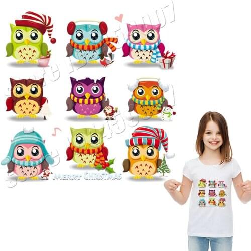 Cartoon Owl Parches For Children Colorful Handmade DIY Iron On Heat Transfer Stickers On Clthing Decorations Accessory Patches