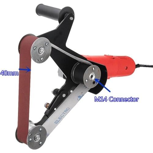 Grinder Pipe and Tube Belt Sander Attachment Stainless Steel Metal Wood Sanding Belt Adapter for 115 125 Angle Grinder Grinding