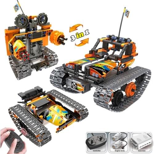 New Technical DIY Building Blocks RC Stunt Vehicle Creatored Expert Remote Control Car Bricks Parts Toys Gifts For Kids