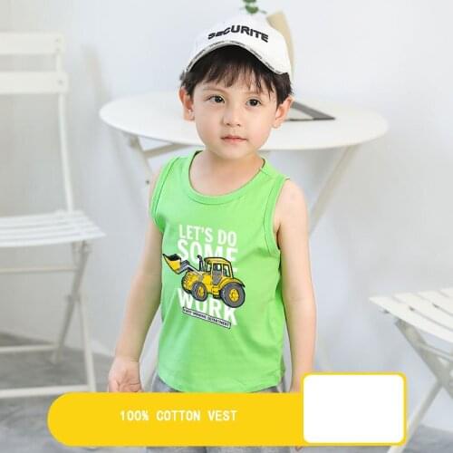 2-10Y Kids Baby Boys Vests T-shirts Children Summer Vest Top Outfit Kid Boy Girl Solid Tops Clothes Cotton Tees Black Playsuits