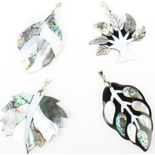 Natural Freshwater Abalone Shell Maple Leaf Pendant Womens Fashionable Wild Jewelry DIY Necklace Earring Jewelry Accessories