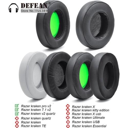 Replacement cushion ear pads earpad earmuff for Razer Kraken Pro V2 / kraken 7.1 v2 / kraken v2 Quartz headphones