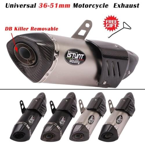 36~51mm Universal Carbon fiber Motorcycle Exhaust Pipe Muffler Modified Escape For XMAX300 GSX1300R ZZR1400 XJR1300 CB919