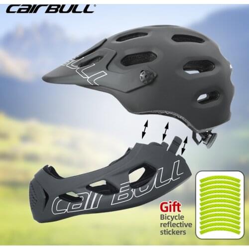 Cairbull Full Face Cycling Helmet Man Mountain Sports Safety Bike Hat Woman Mtb Bike Cap Bicycle Helmet Light Integrally-Molded