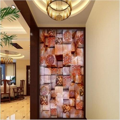 Wellyu Customized large - scale murals high - grade marble 3D entrance jade relief TV backdrop non - woven wallpaper