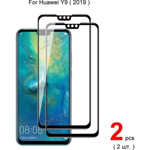 2pcs Full Cover Tempered Glass For Huawei Y9 2019 Tempered Glass Screen Protector Protective Glass For Huawei Y9 2019