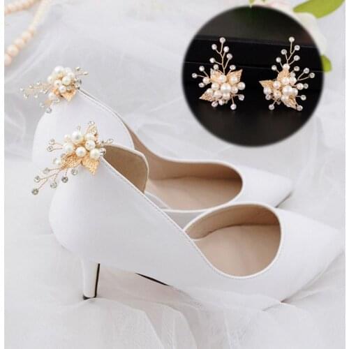 Shoe Clip Gold Leaf Alloy Wedding Shoes High Heel Decoration Women Sandals Charms Luxury Fashion Ornament DIY Clothing J2HD