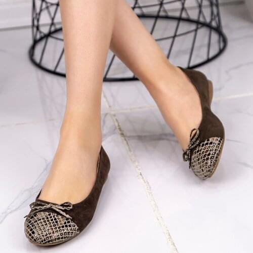 Tonar Lela Dark Brown Suede Ballerina Women Shoes Spring Summer New Season Casual Cool Casual Style Elegant Summer