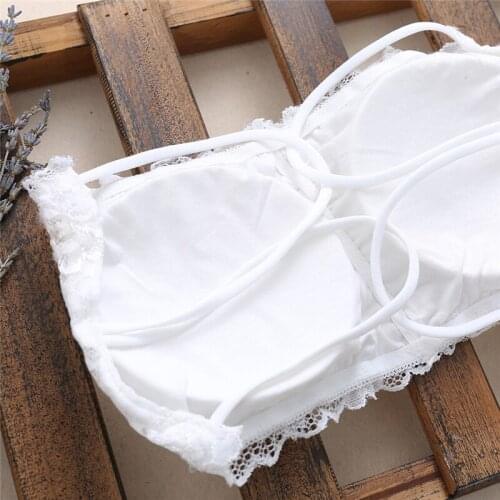 Women Strapless Lace Camisole Vest Backless Slim Sexy Tube Tops D5QD