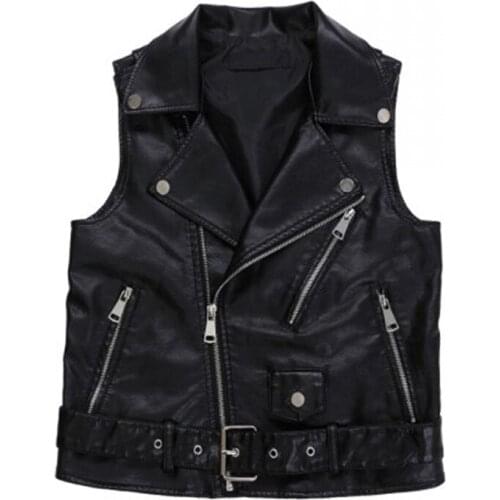 Heigh Quality PU Leather Vest Waistcoat Solid Women Motorcycle Vest Spring Autumn New High Quality Sleeveless Zipper Vests Tops