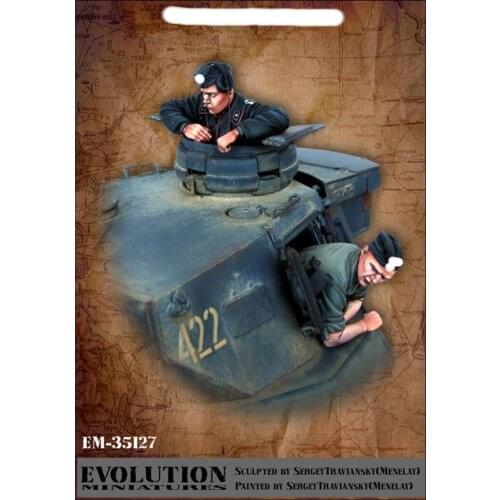 1/35, tank crew, Resin Model Soldier GK, World War II military theme, Unassembled and unpainted kit