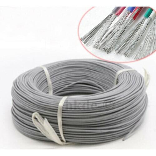 1-50Meters 16AWG-30AWG Gray Flexible Silicone Wire RC Cable UL3135 Tinned Copper Wire High Temperature Resistance