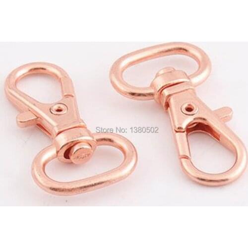 10pcs Rose Gold color Small size Rotary Dog Hook Swivel Snap Hooks key ring for bag accessories