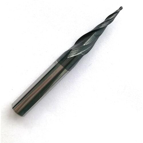 2PCS D6*20*50L*2F HRC55 Tungsten solid carbide Coated Tapered Ball Nose End Mills taper and cone endmills