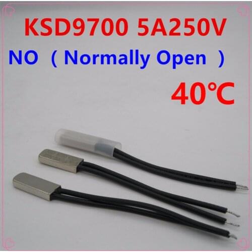 5pcs/lot KSD9700 5A250V 40-120 Degree Celsius (N.O.) Normally Open Temperature Switch Thermostat Thermal Protector