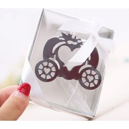 500pcs wedding favor pumpkin carriage metal bookmark baby shower party favors home decoration birthday gift