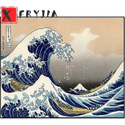 5D Diamond Painting Abstract Japanese Sunrise Posters Great Wave Off Kanagawa Diamond Embroidery Mosaic Art Bedroom home Decor