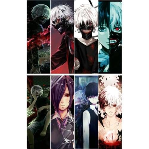 8pcs Tokyo Ghoul Anime Book Marks Waterproof Transparent PVC Plastic Bookmark