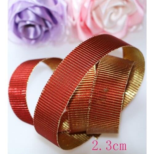 3 cm 10 yard DIY accessories, steel wire edge, hard mesh, tapered red red red ribbon, Christmas tree decorative gift box, bow pa