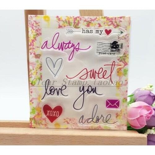 DIY Scrapbooking Albums Bookmarks Stamp Scrapbook Album PDA Letter Seal Transparent DIY Retro Love Seal Lamps Arrow Clear Stamps