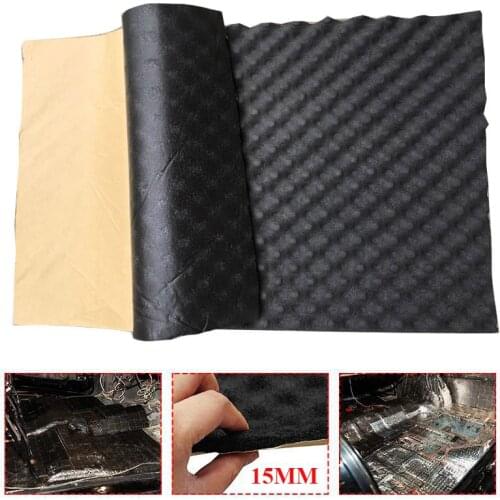 Car Sound Deadening Mat 50X200cm Engine Foam Cotton Sticker Noise Dampening Insulation 15mm Thick