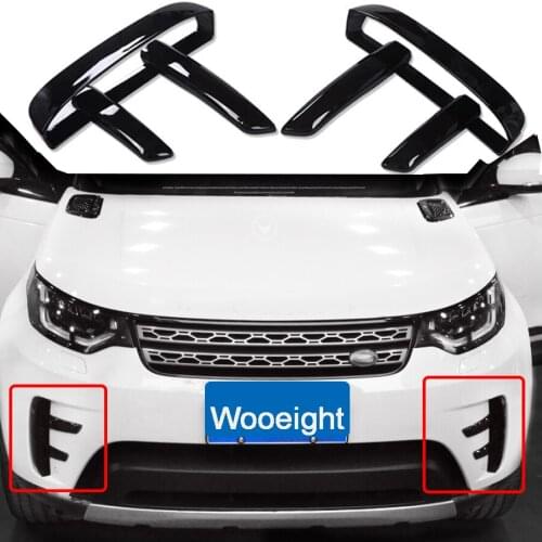 6Pcs Car Car-styling ABS Black Front Bumper Grille Air Vent Cover Set For Land Rover L462 Discovery 5 2017 2018