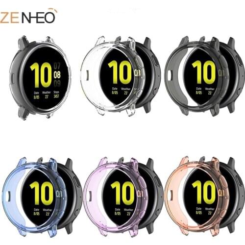For Samsung Galaxy Watch Active 2 44mm 40mm bumper Accessories Protector Full coverage Soft TPU Screen Protection