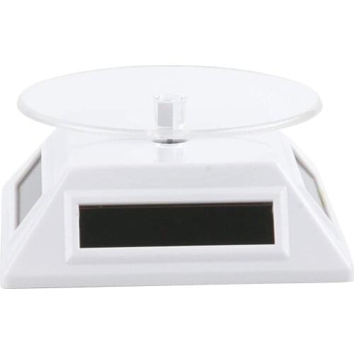 White Solar/Battery Powered Rotating Stand Product Display Art Jewellery Exhibition Photography